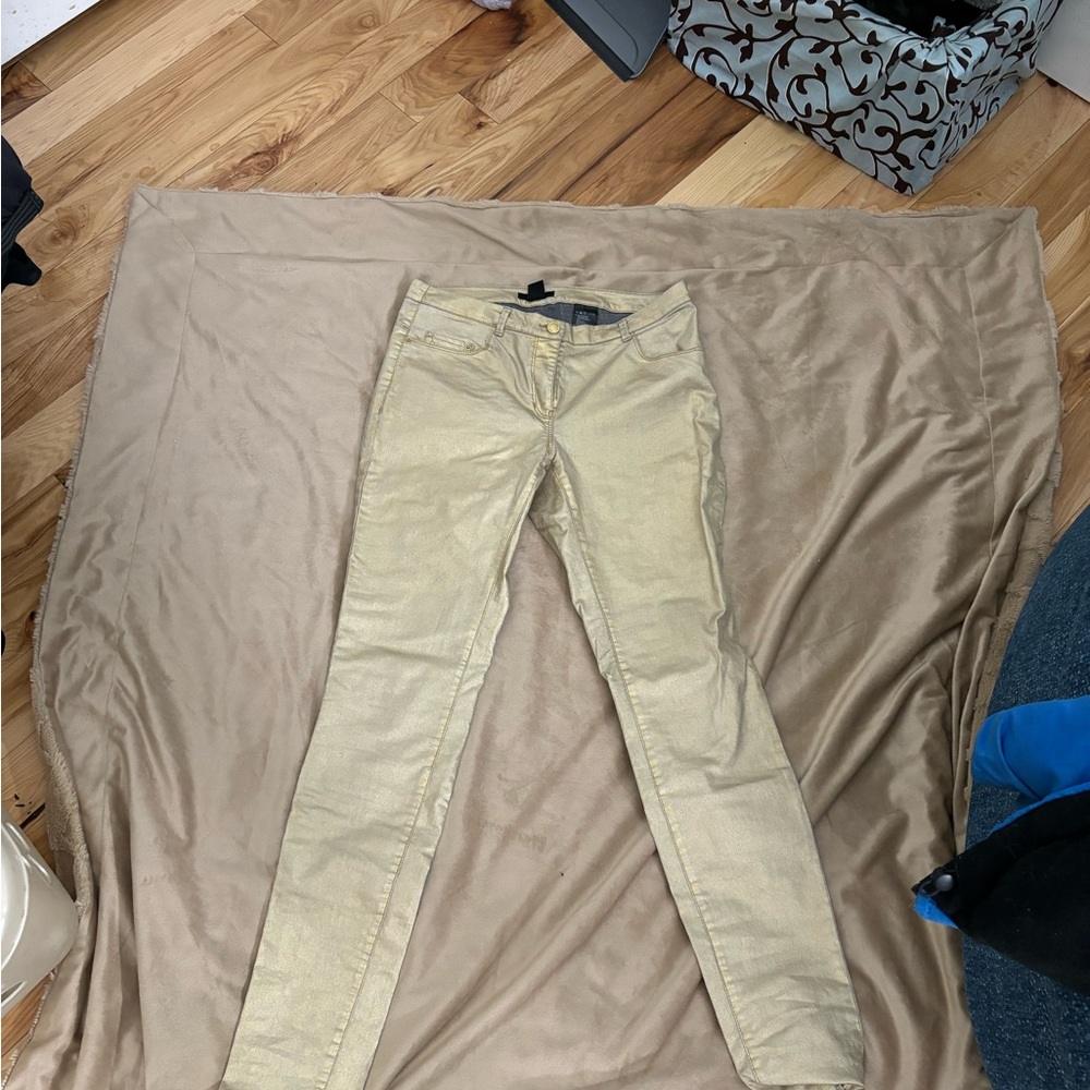 Gold skinny jeans